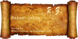 Rainer Zella névjegykártya